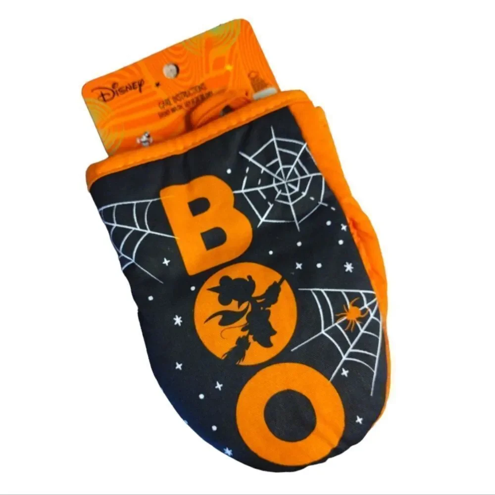Disney Minnie Mouse Halloween BOO Prints 2 Pack Mini Oven Mitts NWT